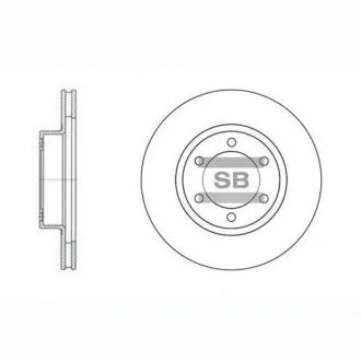 Торзмозной диск двухсторонний на передний мост вентилируемый 6 Hi-Q (SANGSIN) SD4004