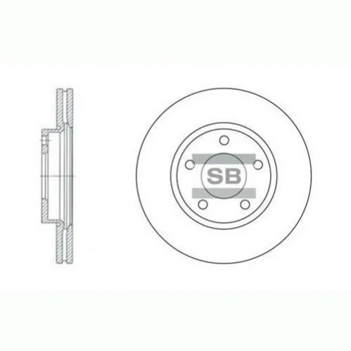 Торзмозной диск двухсторонний на передний мост вентилируемый 5 Hi-Q (SANGSIN) SD4401 (фото 1)