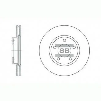 Торзмозной диск двухсторонний на передний мост вентилируемый 5 Hi-Q (SANGSIN) SD4401