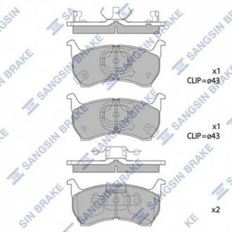 Тормозные колодки передние дисковые Hi-Q (SANGSIN) SP1051