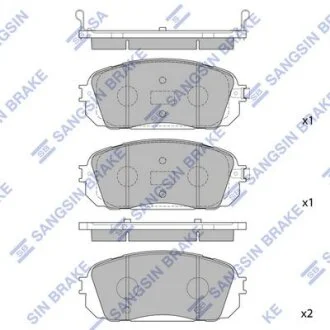 Колодка гальм. KIA CARNIVAL 2.7, 2.9CRDI (WHEEL SIZE 17") 05- передн. (вир-во SangSin) Hi-Q (SANGSIN) SP1191