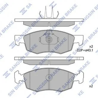 Тормозные колодки передние дисковые Hi-Q (SANGSIN) SP1198