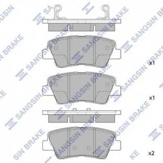 Гальмівні колодки задні дискові Hi-Q (SANGSIN) SP1239