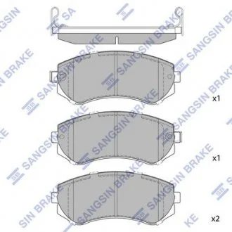 Тормозные колодки передние дисковые Hi-Q (SANGSIN) SP1492
