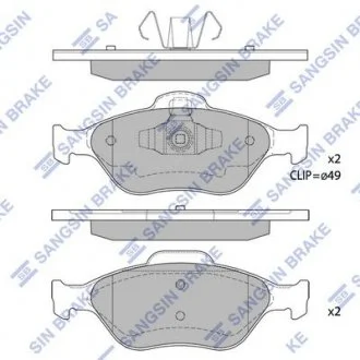 Гальмівні колодки передні дискові Hi-Q (SANGSIN) Hi-Q (SANGSIN) SP1565