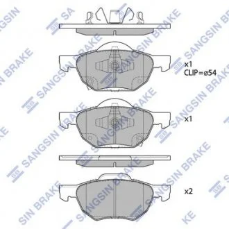 Тормозные колодки передние дисковые Hi-Q (SANGSIN) SP1573