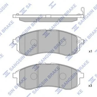 Тормозные колодки передние дисковые Hi-Q (SANGSIN) SP1602