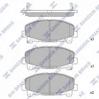 Тормозные колодки передние дисковые Hi-Q (SANGSIN) SP1606