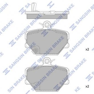 Комплект тормозных колодок из 4 шт. дисков Hi-Q (SANGSIN) SP1674 (фото 1)