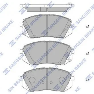 Тормозные колодки передние дисковые Hi-Q (SANGSIN) SP1682