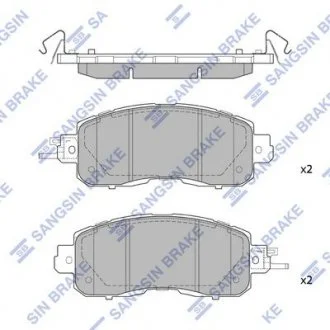 Гальмівні колодки передні дискові Hi-Q (SANGSIN) SP1765