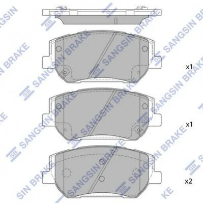 Тормозные колодки передние дисковые Hi-Q (SANGSIN) SP1913 (фото 1)