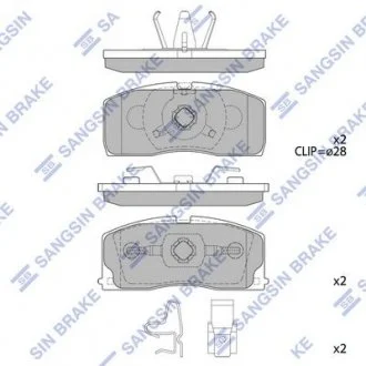 Тормозные колодки передние дисковые Hi-Q (SANGSIN) SP2154
