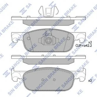Тормозные колодки передние дисковые Hi-Q (SANGSIN) SP4054