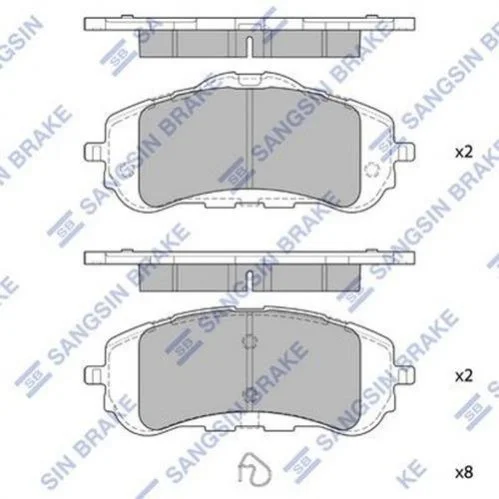 Тормозные колодки передние дисковые Hi-Q (SANGSIN) SP4210 (фото 1)
