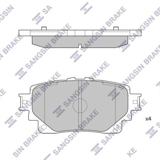 Колодки тормозные дисковые (комплект 4 шт.)) Hi-Q (SANGSIN) SP4449