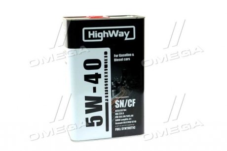 Масла моторные 5W-40 SN/CF (Канистра 4л) HighWay 10028