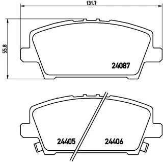 Гальмівні дискові колодки, комплект HONDA 45022SMGE00