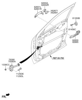 Фото накладка ручки дверей Hyundai/Kia/Mobis 826522J700EB Накладка ручки дверей Hyundai/Kia/Mobis 826522J700EB