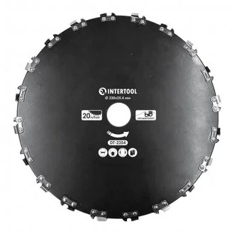 Нож для мотокосы/тримера ø230x25.4 мм 20T, цепной INTERTOOL Intertool DT-2354