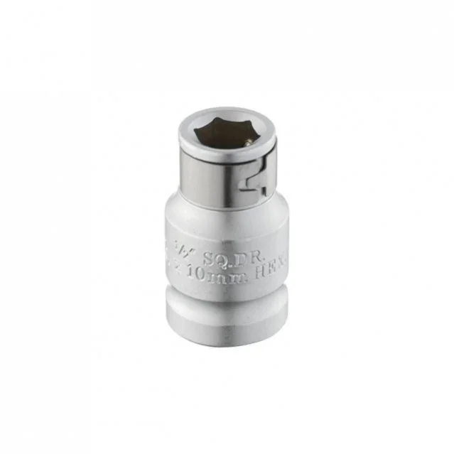 Переходник квадрат 1/2" х шестигранник 10 мм, CrV INTERTOOL Intertool ET-1108 (фото 1)