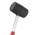Киянка гумова 340 г, 55 мм, чорна гума, металева ручка Intertool HT-0229 (фото 3)