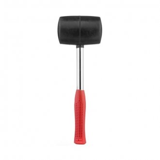 Киянка гумова 900 г, 90 мм, чорна гума, металева ручка Intertool HT-0233