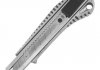 Нож с отломным лезвием 18 мм, с металлической направляющей, противоскользящий корпус Intertool HT-0504 (фото 1)