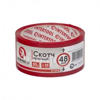 Скотч красный 48мм*50м*44мкм INTERTOOL Intertool KT-0915