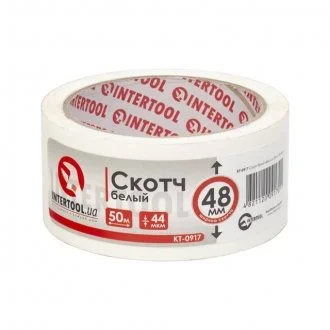 Скотч белый 48мм*50м*44мкм INTERTOOL Intertool KT-0917