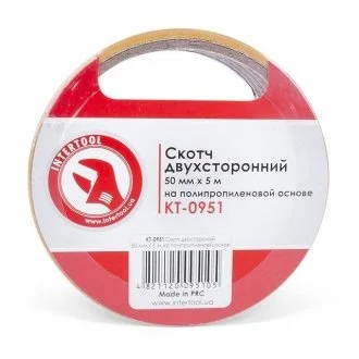 Скотч двухсторонний 50 мм*5 м на полипропиленовой основе. INTERTOOL Intertool KT-0951