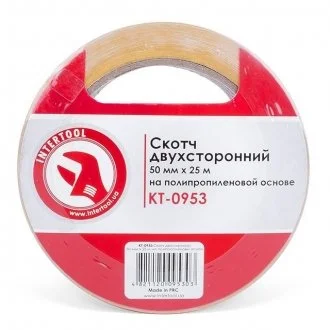 Скотч двухсторонний 50мм*25м на полипропиленовой основе. INTERTOOL Intertool KT-0953