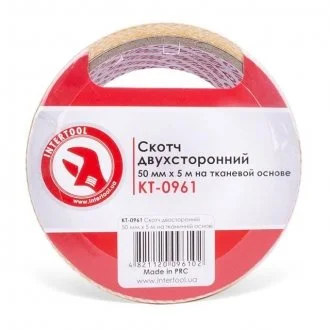Скотч двухсторонний 50мм*5м на тканевой основе INTERTOOL Intertool KT-0961
