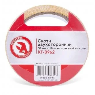Скотч двухсторонний 50мм*10м на тканевой основе INTERTOOL Intertool KT-0962