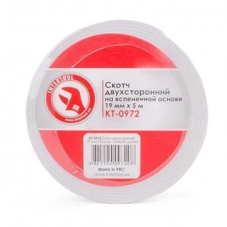 Скотч двухсторонний 19 мм*5 м на вспененной основе INTERTOOL Intertool KT-0972