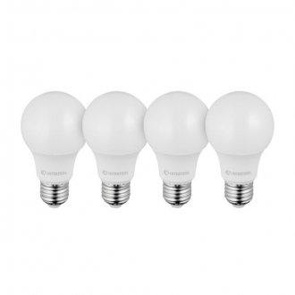 Лампи світлодіодні, набір 4 од. LL-0014, LED A60, E27, 10 Вт, 150-300 В, 4000 K, 30000 г, гарантія 3 роки Intertool LL-4014