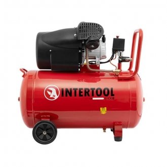 Компрессор 100 л, 2.23 кВт, 220 В, 10 атм, 354 л/мин, 2 цилиндра Intertool PT-0005