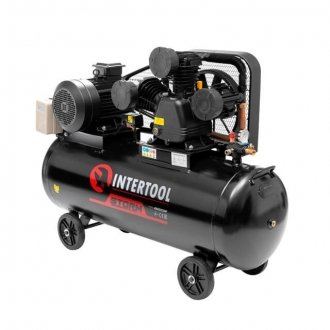 Компресор 200 л, 7,5 кВт, 380 В, 10 aтм, 1050 л/хв., 3 циліндри Intertool PT-0040