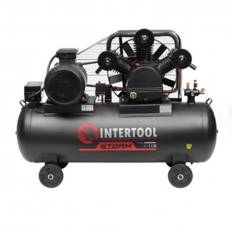 Компрессор 300 л, 11 кВт, 380 В, 10 атм, 1600 л/мин., 3 цилиндра Intertool PT-0050
