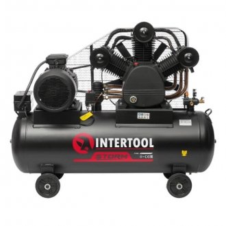 Компрессор 300 л, 15 кВт, 380 В, 10 атм, 2000 л/мин., 3 цилиндра Intertool PT-0052