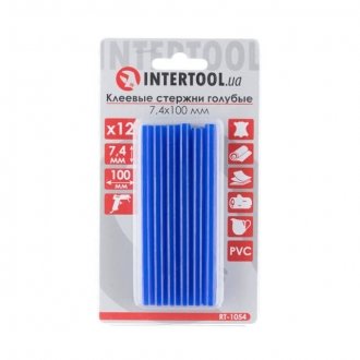 Комплект стержней клеевых голубых 7,4 мм*100 мм, 12 шт. Intertool RT-1054