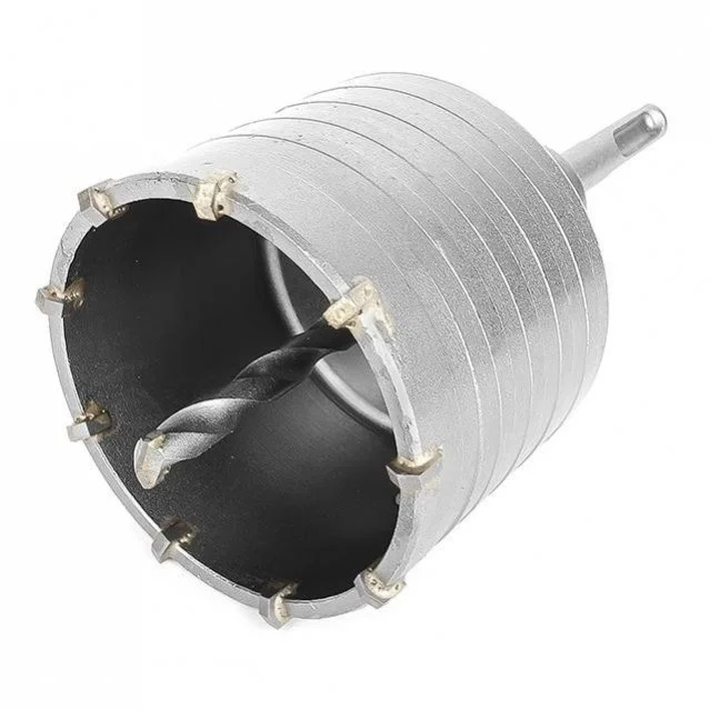 Комплект: Сверло корончатое по бетону 75мм + Переходник SDS Plus 100мм INTERTOOL Intertool SD-7075 (фото 1)