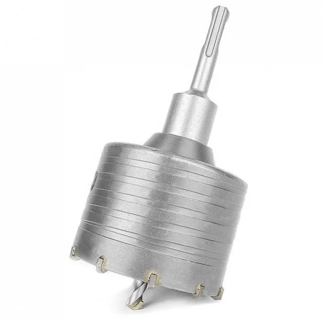 Комплект: Сверло корончатое по бетону 80мм + Переходник SDS Plus 100мм INTERTOOL Intertool SD-7080 (фото 1)