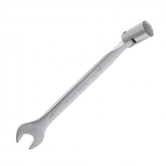 Ключ рожково-накидный шарнирный 17 мм, CrV, покрытие сатин-хром Intertool XT-1417