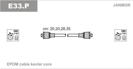 Дрiт запалювання ГАЗ 3302 (ЗМЗ 406; 4062.10; 402.10) EPDM (вир-во) Janmor E33.P