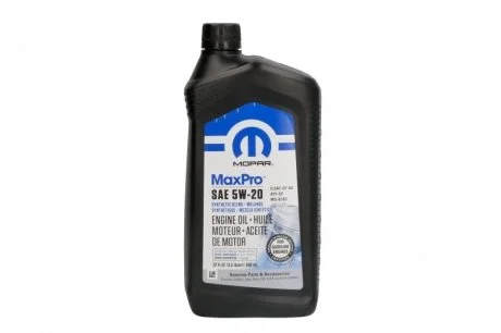 Моторна олива 0,946 л 5W20 Бензиновий, Турбований Напівсинтетична JEEP/CHRYSLER/DODGE 68518202AA