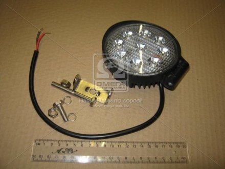 Фара LED круглая 27W, 9 ламп, 110*128мм, 1800Lm узкий луч. 12/24V 6000K (LITLEDA,) JUBANA 453701074