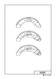 Колодка гальм.барабан.Toyota Avensis AT220, AT221, CT220, ST220 `97- (MK) KASHIYAMA K2347