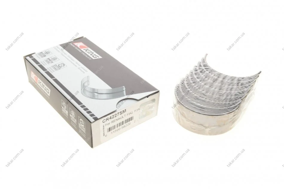 Вкладыши шатунные комплект KING RENAULT/NISSAN/OPEL 1,9DTI DCI King CR4227SM (фото 1)