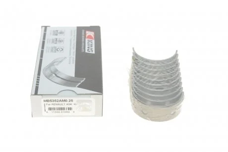 Вкладиші корінні комплект KING NISSAN/RENAULT/SUZUKI 1,6 16V/1,5DCI K9K/K4J/K4M King MB5352AM0.25